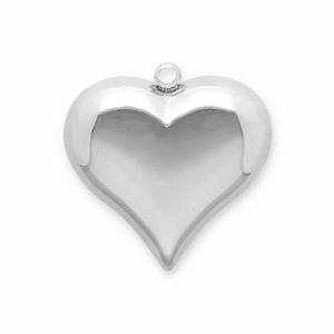 Colgantes Acero Inox coraz&oacute;n Plateado
