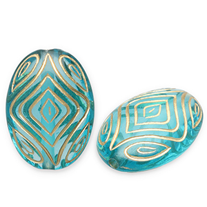 Abalorios acr&iacute;licos Azul verdoso-dorado