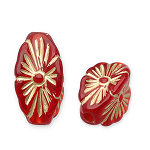 Abalorios acr&iacute;licos Rojo-dorado
