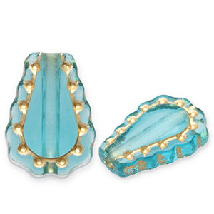 Abalorios acr&iacute;licos gota Azul verdoso-dorado