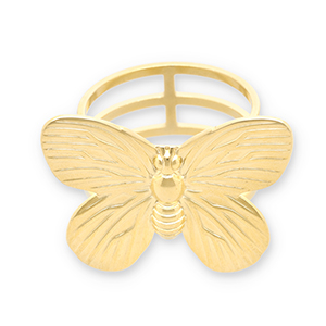 Anillo para bufanda Acero Inox mariposa Dorado