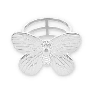 Anillo para bufanda Acero Inox mariposa Plateado