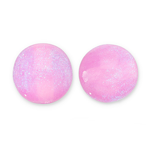 Abalorios acr&iacute;licos con glitter 6 mm Rosa lila-turquesa