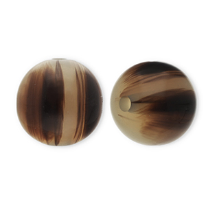 Abalorios de resina 14mm Beige arena-marr&oacute;n
