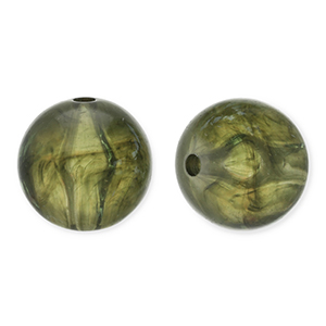 Abalorios acr&iacute;licos 12 mm redondos Verde oliva