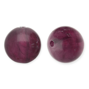 Abalorios acr&iacute;licos 12 mm redondos Berenjena 