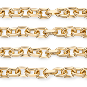 Fornituras aluminio cadena jasseron anclaje Dorado