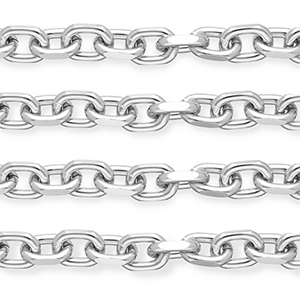 Fornituras aluminio cadena jasseron anclaje Plateado