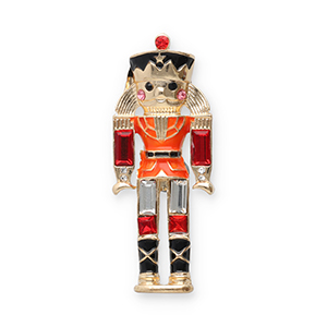 Broches cascanueces Dorado-negro-rojo