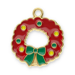 Colgantes Acero Inox guirnalda navide&ntilde;as Dorado-rojo-verde-amarillo