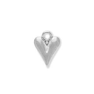 Colgantes Acero Inox coraz&oacute;n Plateado