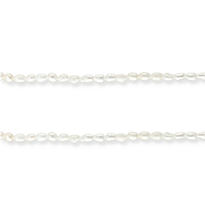 Perlas de agua dulce grano de arroz Blanco natural