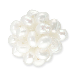 Perlas de agua dulce estilo racimo Blanco natural