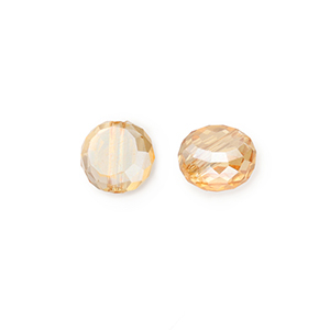 Abalorios faceteados Beige melocot&oacute;n-revestimiento pearl shine