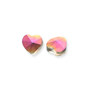 Abalorios faceteados Fashion coraz&oacute;n Plateado-cubierta AB