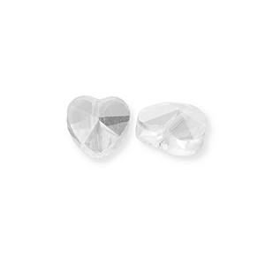 Abalorios faceteados Fashion coraz&oacute;n Transparente-cubierta AB