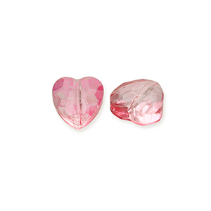 Abalorios faceteados Fashion coraz&oacute;n Rosa