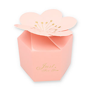Cajitas de joyer&iacute;a (regalo) flor "Just for you" Rosa claro-dorado