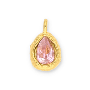 Colgantes Acero Inox gota con faceta Dorado-rosa claro