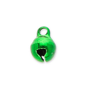 Colgantes met&aacute;licos cascabel 6mm Verde