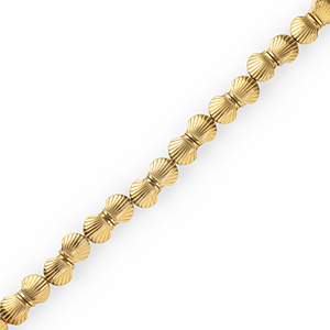 Abalorios Hematita conchas Dorado