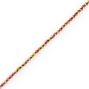 Abalorios Hematita bola faceteada 4mm Rosa-amarillo-cubierta AB