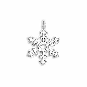 Colgantes met&aacute;licos copo de nieve Plateado-blanco