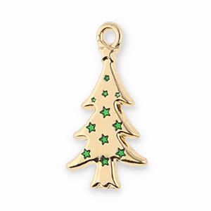 Colgantes met&aacute;licos &aacute;rbol de navidad Dorado-verde