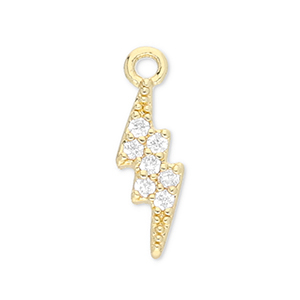 Metal TQ lat&oacute;n colgante rel&aacute;mpago Dorado-transparente