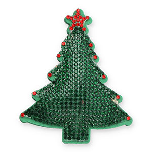 Colgantes llamativos con strass &aacute;rbol navide&ntilde;o Verde oscuro-rojo