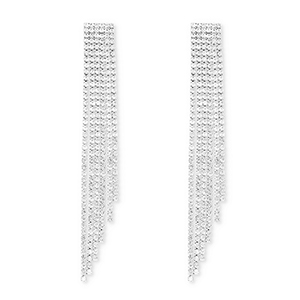 Pendiente de lat&oacute;n Eco-brass&reg; con strass Plateado-cristal