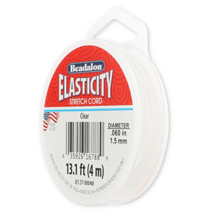 Hilo para enfilar el&aacute;stico Beadalon 1.5mm 4 metro Transparente