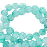 Abalorios de cristal 8 mm moteados Azul agua decolorado