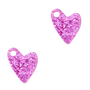 Colgantes Plexx coraz&oacute;n glitter Rosa