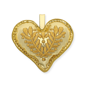 Colgantes trendy coraz&oacute;n con motivo de hoja Dorado