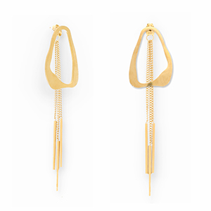 Pendientes Acero Inox irregular Dorado