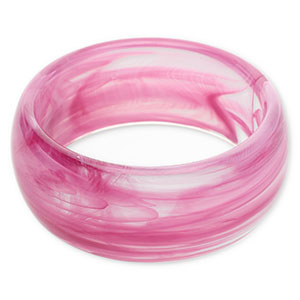 Pulseras bangle de resina Morado berenjena-blanco