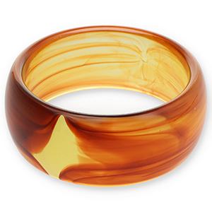 Pulseras bangle de resina Transparente marr&oacute;n &aacute;mbar