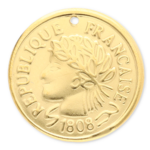 Colgantes Acero Inox moneda Dorado
