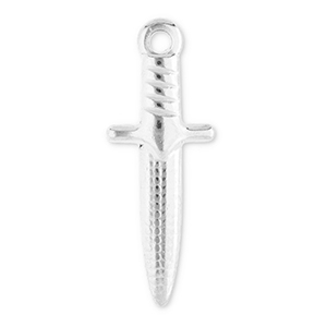 Colgantes Acero Inox daga Plateado