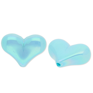 Abalorios acr&iacute;licos coraz&oacute;n Azul-cubierta AB