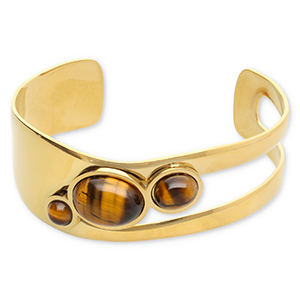 Pulseras Acero Inox bangle Dorado-marr&oacute;n dorado