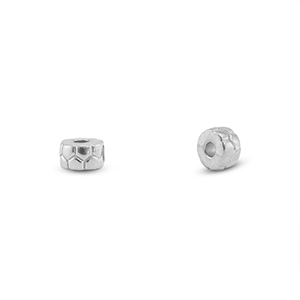 Abalorios de acero inox rondeles Plateado