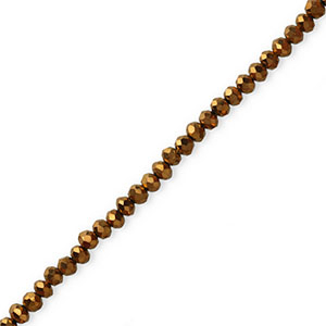 Abalorios faceteados disco 4x3mm Bronce met&aacute;lico