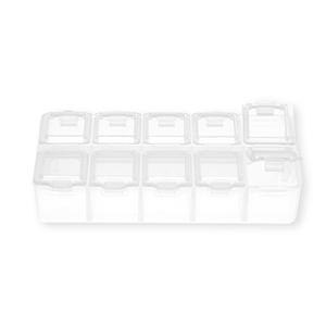 Caja de almacenamiento de joyer&iacute;a con 10 compartimentos Transparente