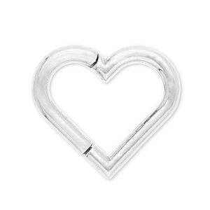 Piercing oreja Acero Inox clicker coraz&oacute;n Plateado