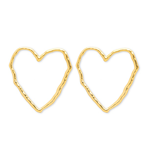 Pendientes Acero Inox coraz&oacute;n Dorado