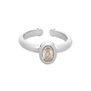 Anillos Acero Inox Plateado-transparente