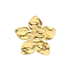 Anillos Acero Inox flor Dorado