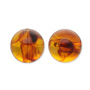 Abalorios acr&iacute;licos 20 mm redondos Naranja marr&oacute;n